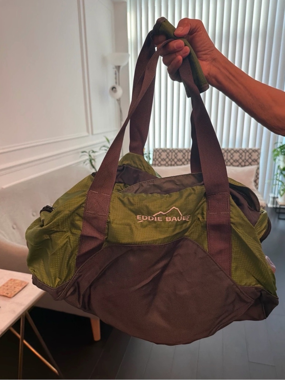 Eddie Bauer Green and Brown Men's Travel Duffel
